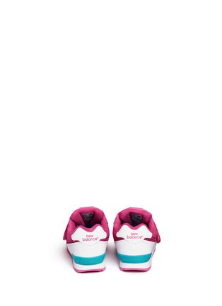 Back View - Click To Enlarge - NEW BALANCE - '574 High Visibility' mesh suede toddler sneakers