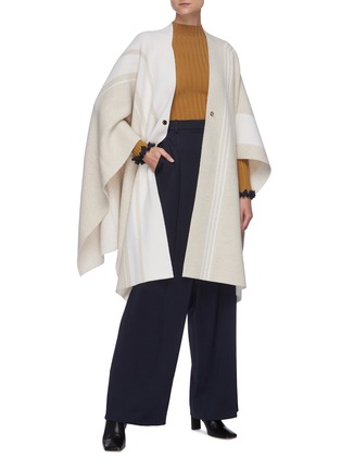 Figure View - Click To Enlarge - EQUIL - Stripe Baby Merino Wool Cape