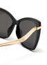 Detail View - Click To Enlarge - JIMMY CHOO - 'Selby' oversized cat eye acetate frame sunglasses