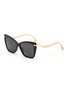 Main View - Click To Enlarge - JIMMY CHOO - 'Selby' oversized cat eye acetate frame sunglasses
