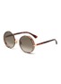 Main View - Click To Enlarge - JIMMY CHOO - 'Lilo' glitter rounded metal frame sunglasses