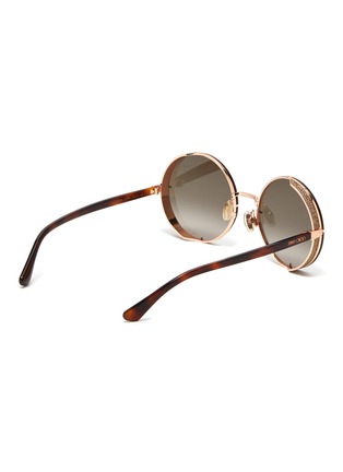Figure View - Click To Enlarge - JIMMY CHOO - 'Lilo' glitter rounded metal frame sunglasses