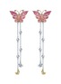 Main View - Click To Enlarge - SARAH ZHUANG - Dancing Butterfly diamond pink sapphire 18k white gold petite earrings