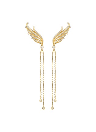 Main View - Click To Enlarge - SARAH ZHUANG - Spread Your Wings diamond 18k gold earrings