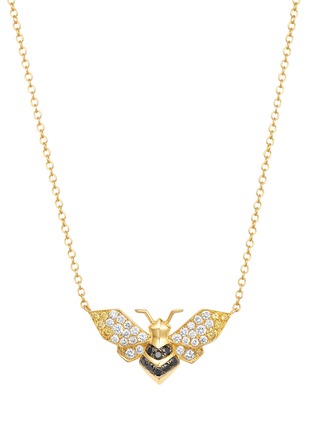 Main View - Click To Enlarge - SARAH ZHUANG - Fantasy Garden diamond 18k gold bee necklace