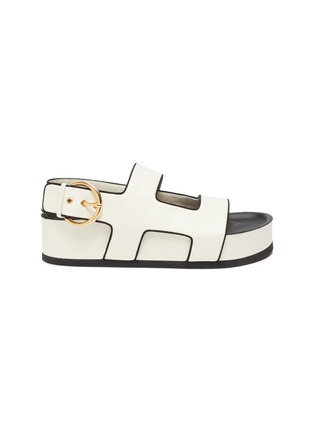 Main View - Click To Enlarge - NEOUS - 'CHER' Ring Buckle Platform Leather Sandals