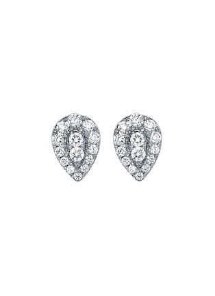 Figure View - Click To Enlarge - SARAH ZHUANG - Mix & Match Waterfall diamond 18k white gold drop earrings