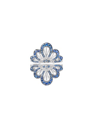 Main View - Click To Enlarge - SARAH ZHUANG - Fantasy Garden diamond sapphire 18k white gold flower jacket ring