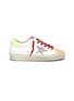 Main View - Click To Enlarge - GOLDEN GOOSE - Glitter star textured and suede leather platform sneakers