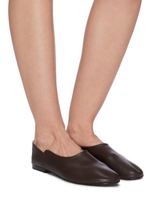 Figure View - Click To Enlarge - THE ROW - 'Boheme' Round Toe Leather Slipper Flats