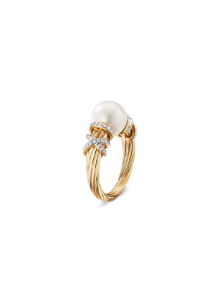 Detail View - Click To Enlarge - DAVID YURMAN - Helena' diamond pearl 18k gold ring