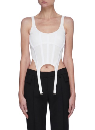 Main View - Click To Enlarge - DION LEE - Rib knit combat jersey corset