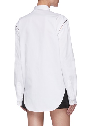 Back View - Click To Enlarge - DION LEE - Semi detach sleeve cotton twill shirt