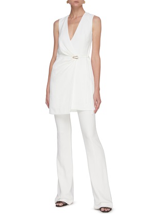 Figure View - Click To Enlarge - DION LEE - Link detail wrap front sleeveless mini dress