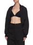 Detail View - Click To Enlarge - DION LEE - Crop rib knit layer bomber jacket
