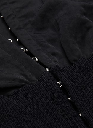 - DION LEE - Crop rib knit layer bomber jacket