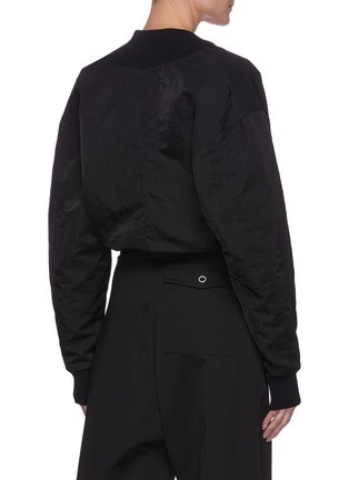 Back View - Click To Enlarge - DION LEE - Crop rib knit layer bomber jacket