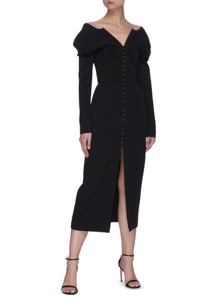 Figure View - Click To Enlarge - DION LEE - Hook front cady dress
