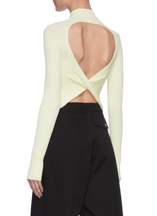 Back View - Click To Enlarge - DION LEE - Open twisted back rib knit top