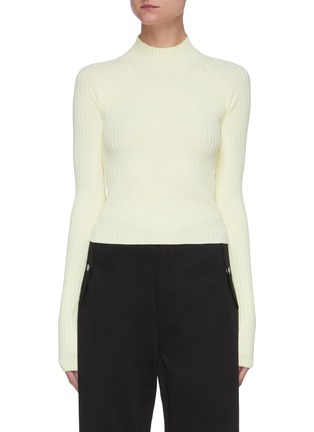 Main View - Click To Enlarge - DION LEE - Open twisted back rib knit top