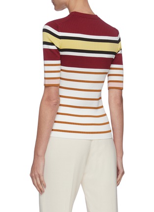 Back View - Click To Enlarge - ROSETTA GETTY - Striped crop sleeve sweater