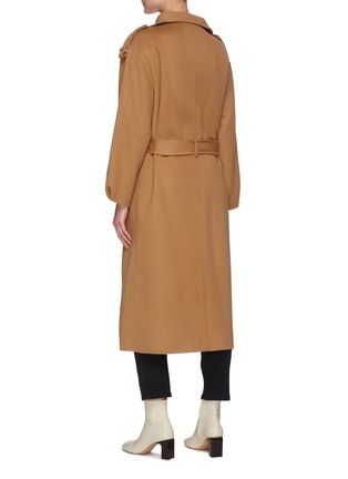 Back View - Click To Enlarge - FRAME - Belted Double Breast Oversize Lapel Wrap Coat