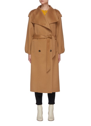 Main View - Click To Enlarge - FRAME - Belted Double Breast Oversize Lapel Wrap Coat