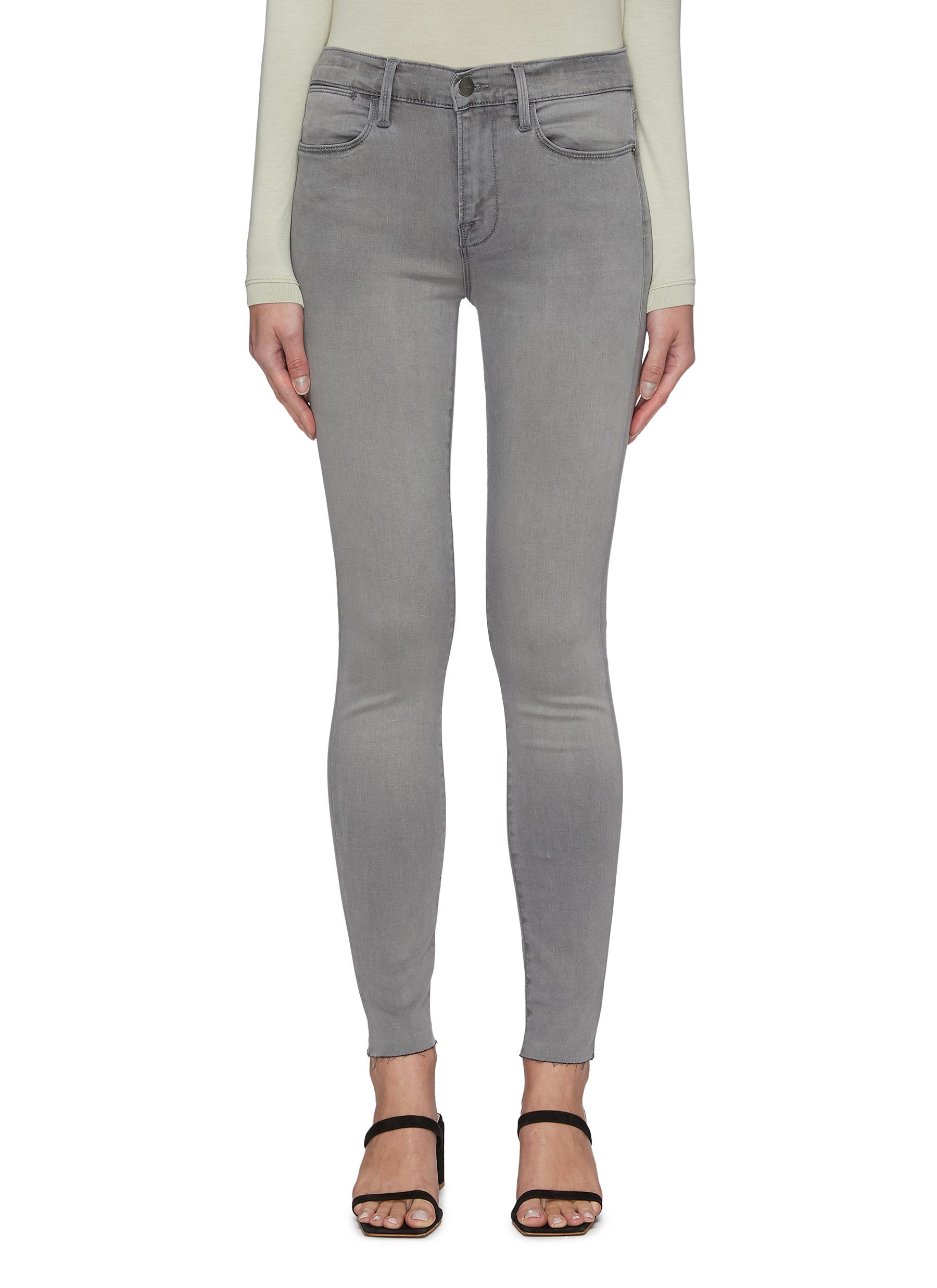 frame le high skinny grey