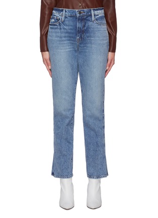 Main View - Click To Enlarge - FRAME - Le Pixie' Whiskering Flare Leg Denim Jeans