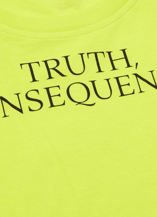  - MC Q - Genesis II' Truth and Consequences slogan graphic T-shirt