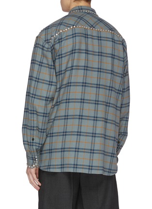 Back View - Click To Enlarge - DRIES VAN NOTEN - Crystal embellished check shirt