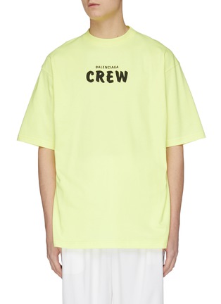 Main View - Click To Enlarge - BALENCIAGA - 'Crew' slogan print oversized T-shirt