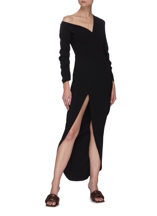 Figure View - Click To Enlarge - A.W.A.K.E. MODE - Open shoulder front slit dress
