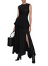 Figure View - Click To Enlarge - A.W.A.K.E. MODE - Blazer panel basque pleated midi skirt