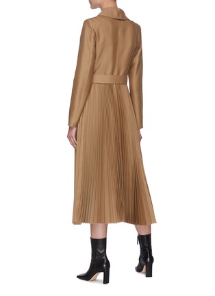 Back View - Click To Enlarge - A.W.A.K.E. MODE - Pleated skirt wool-silk blend coat