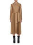 Main View - Click To Enlarge - A.W.A.K.E. MODE - Pleated skirt wool-silk blend coat