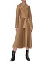 Figure View - Click To Enlarge - A.W.A.K.E. MODE - Pleated skirt wool-silk blend coat