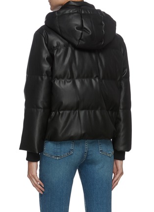 Back View - Click To Enlarge - ALICE & OLIVIA - 'ROBINSON' Puffer Vegan Leather Hood Jacket