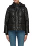 Main View - Click To Enlarge - ALICE & OLIVIA - 'ROBINSON' Puffer Vegan Leather Hood Jacket