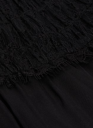 Detail View - Click To Enlarge - ALICE & OLIVIA - KELLYANN' Smock Trim Silk Mini Dress