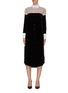 Main View - Click To Enlarge - BURBERRY - Colourblock Collar and Cuff Patch Velvet Shirt Dress