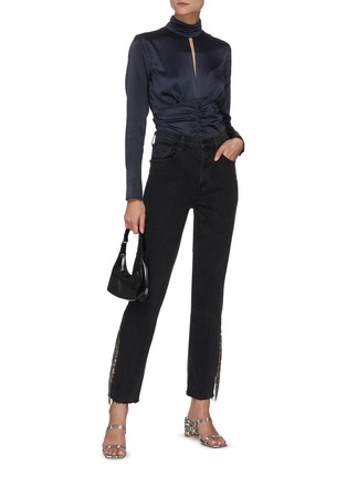 Figure View - Click To Enlarge - J BRAND - JULES' Chain Fray High Rise Straight Leg Jeans