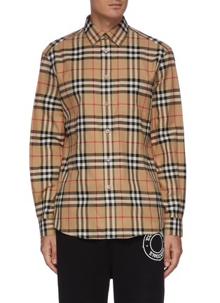 Main View - Click To Enlarge - BURBERRY - Check Cotton Flannel Shirt