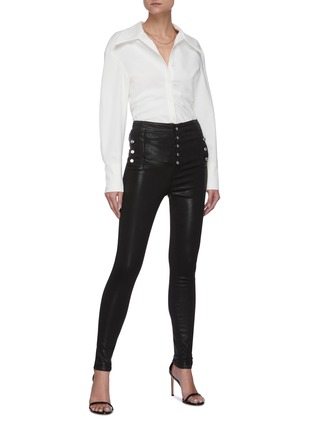 Figure View - Click To Enlarge - J BRAND - 'Natasha' High Waist Coated Skinny Jeans