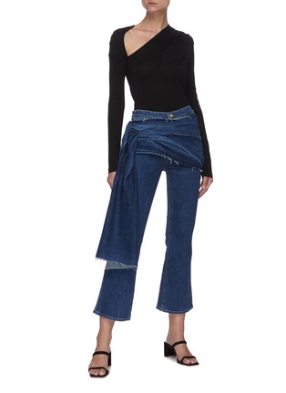 Figure View - Click To Enlarge - J BRAND - 'Draped Julia' Flared Ankle Crop Jeans