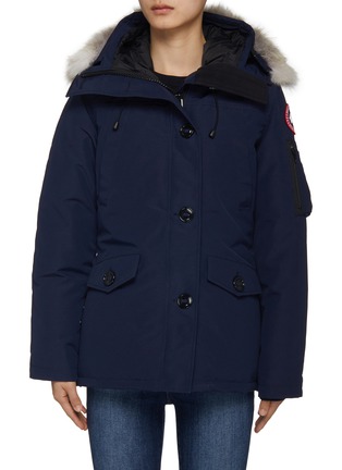 Canada Goose Montebello Fur Ruff Hood Down Parka Jacket Navy Blue 