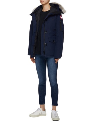 CANADA GOOSE Montebello Fur Ruff Hood Down Parka Jacket NAVY BLUE Women Lane Crawford