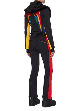 Back View - Click To Enlarge - ROSSIGNOL - Ski-Fly' rainbow stripe ski suit