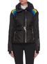 Main View - Click To Enlarge - ROSSIGNOL - 'Rainbow' Belted Stripe All-over Graphic Print Hood Ski Jacket