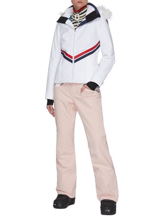 Figure View - Click To Enlarge - ROSSIGNOL - 'Enbleme' Diagonal Stripe Fur Trim Hood Ski Jacket